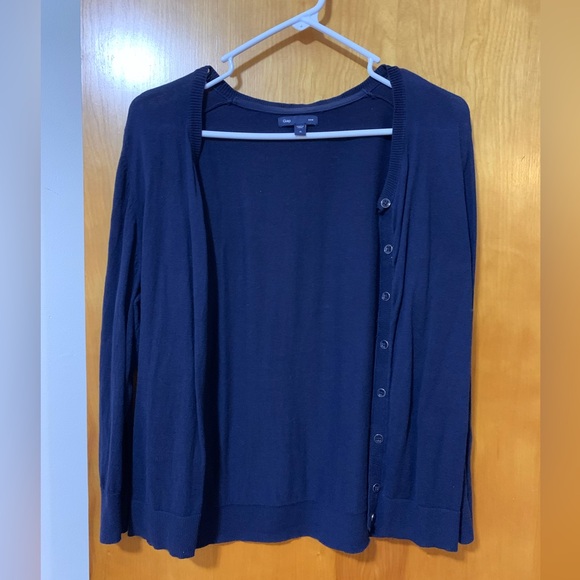 Gap buttoned navy cotton cardigan - Picture 1 of 3